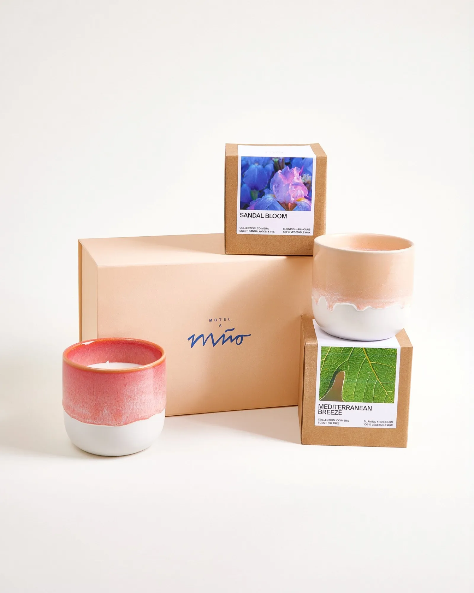 Motel a Miio Coimbra Geschenk-Set Duftkerze apricot pink 3-teilig* Duftkerzen
