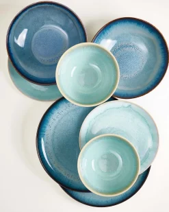 Motel a Miio Geschirr-Set Ocean Vibes grünblau mint 16-teilig* Geschirrset Für 4 Personen|Mix & Match Sets %
