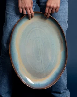 Motel a Miio Madeira Servierplatte XL oval grünblau* Servierplatten