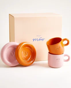 Motel a Miio Seia Geschenk-Set Love Smile rosa orange 3-teilig* Tassen-Sets
